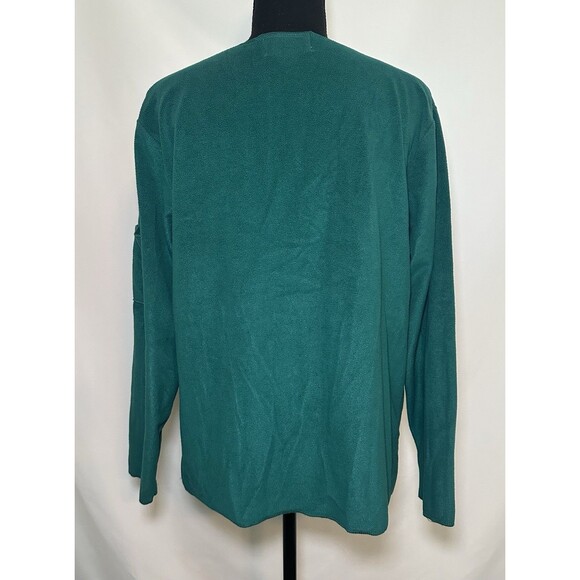 OSCAR DE LA RENTA Green Long Sleeve Cozy Fleece Top Shirt Women's MEDIUM‎ - Picture 3 of 12